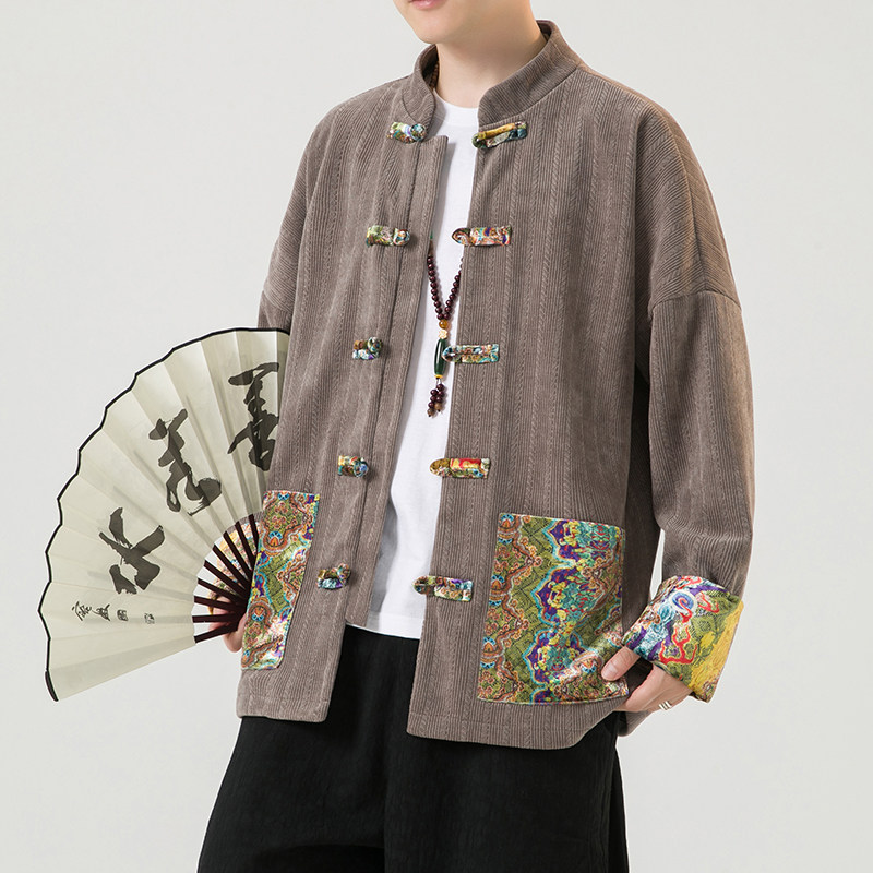 2024秋冬风男装盘扣复古中式唐装汉服夹克外套C229/Y758/P105,男装夹克,电商C229-1