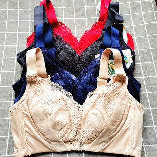 美思内衣无钢圈无海绵薄性感蕾丝边v型聚拢收副乳文胸BC杯FC0245