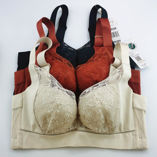 美思正品 内衣软钢圈薄膜无海绵磁疗大胸显小收副乳CD杯胸罩FC0497