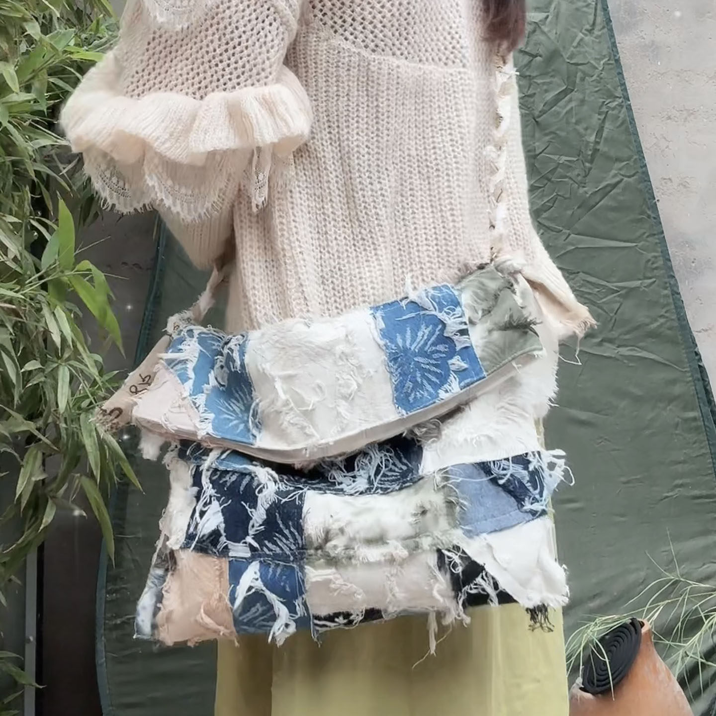 原创设计手工拼布包单肩斜挎包