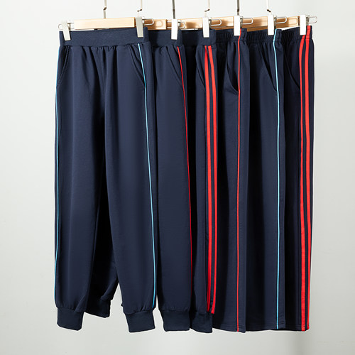 新款加绒直筒长裤藏青色运动裤