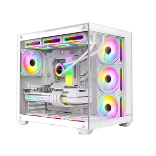 航嘉S980龙卷风全景版海景房机箱电脑主机箱无立柱360水冷暴风雪