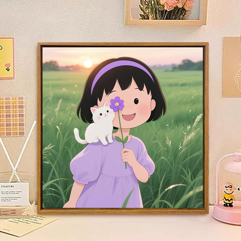 少女高颜值丙烯新款油彩数字油画