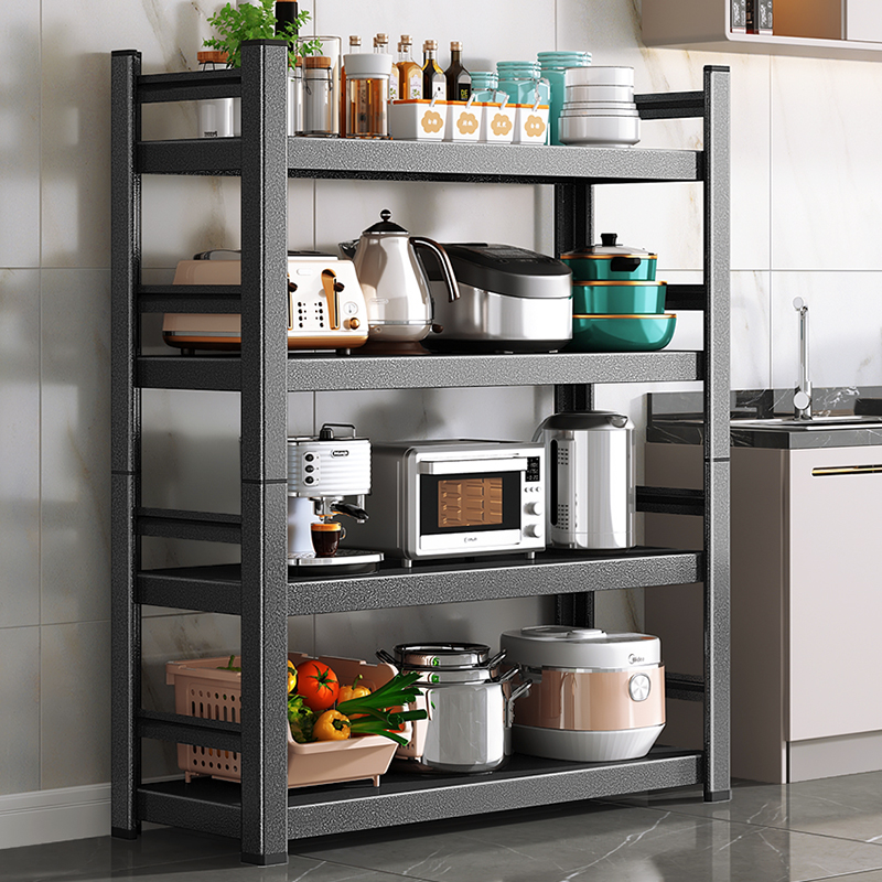 厨房置物架多层落地式微波炉烤箱收纳架子家用多功能锅架储物货架