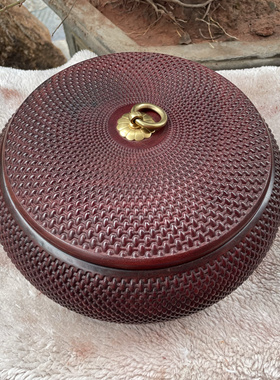 中式小叶紫檀茶叶罐木雕茶盒复古家用正宗实木储茶罐茶具木质茶罐