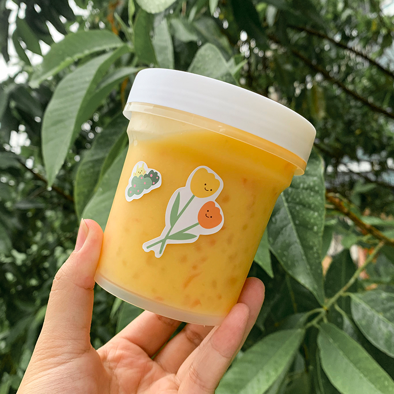 磨砂酸奶水果捞盒子烧仙草杯子酸奶芋圆外卖甜品烤梨奶茶一次性盒