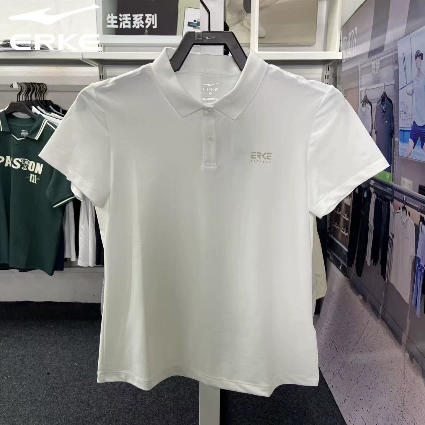 鸿星尔克女子翻领POLO衫短袖T恤