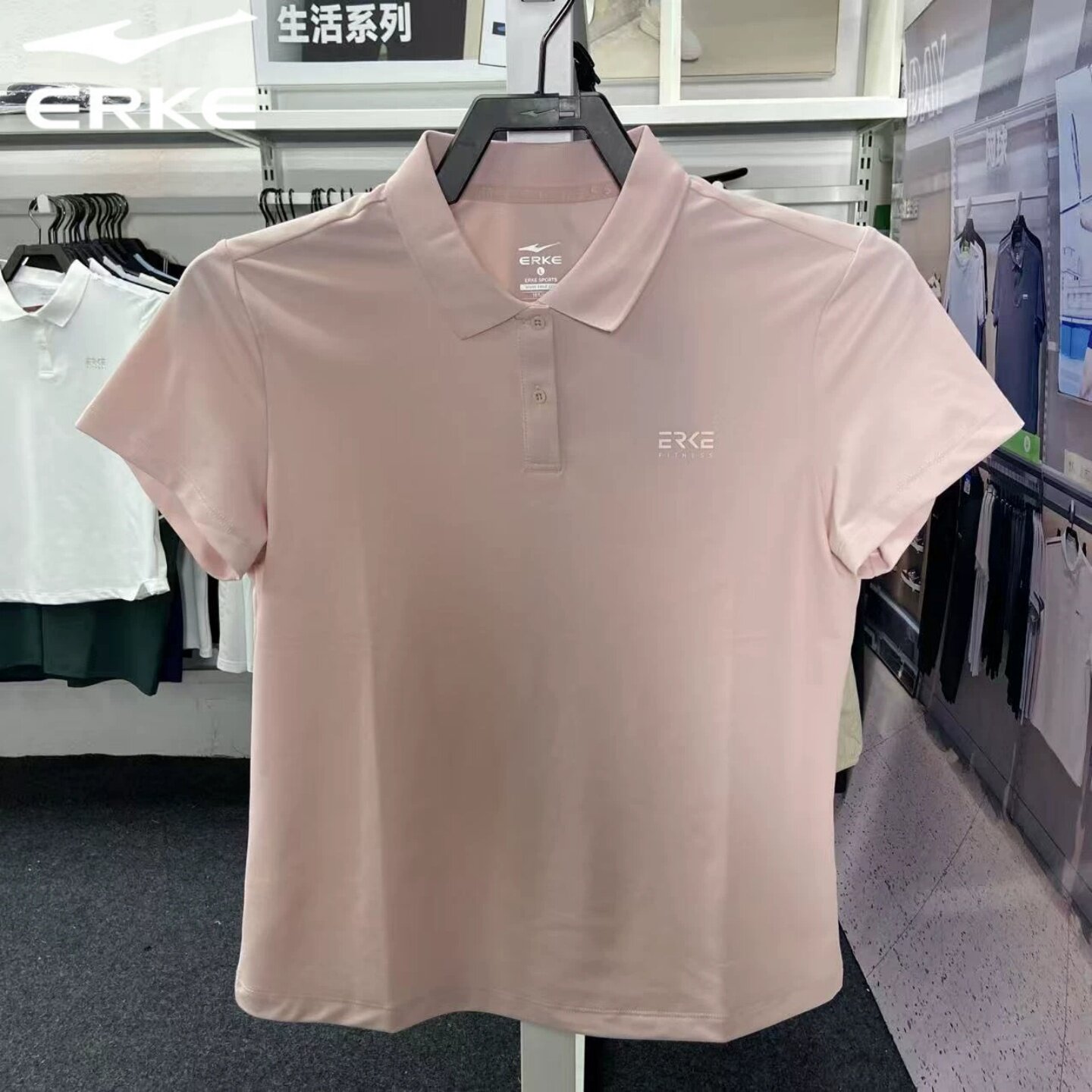 鸿星尔克女子翻领POLO衫短袖T恤