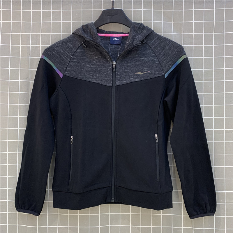 鸿星尔克运动服外套女连帽跑步