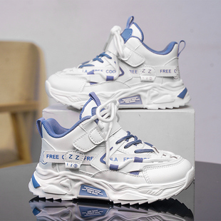 子学生百搭休闲皮面老爹鞋 男童运动鞋 儿童鞋 新款 中大童2025春秋季