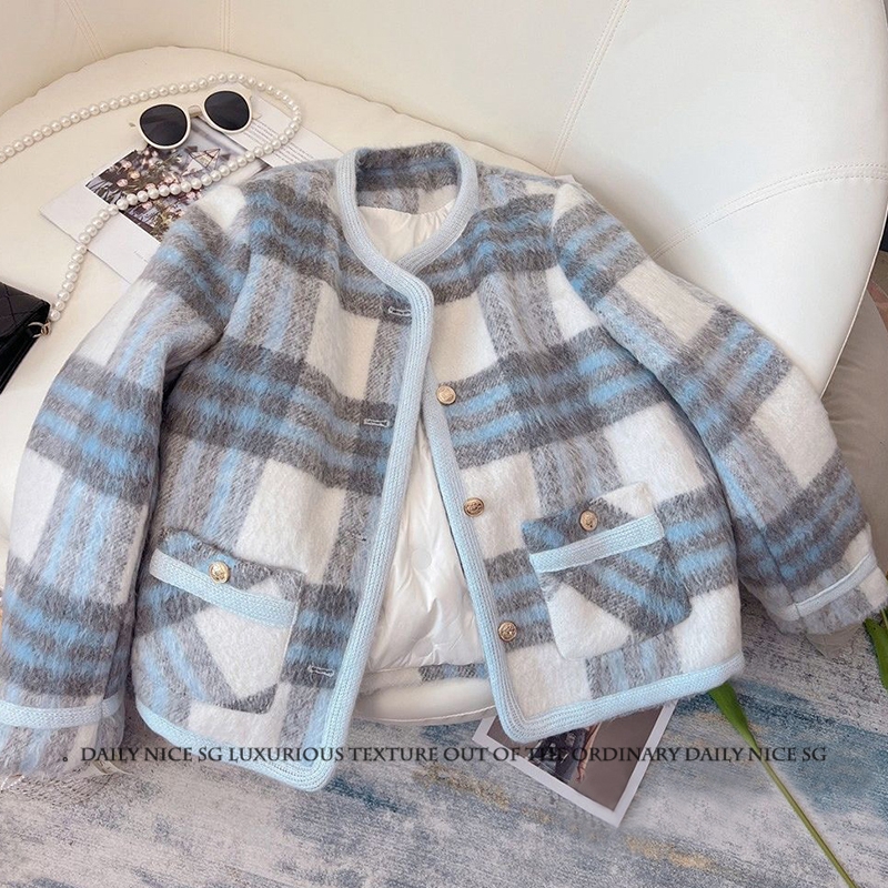 法式设计感仿水貂绒夹棉加厚外套