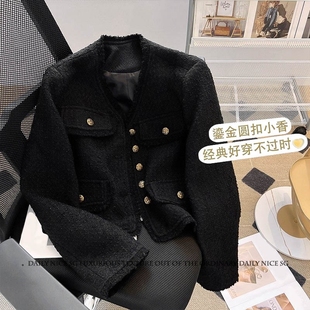显瘦短款 洋气百搭小香风气质V领修身 小外套女士外搭 新款 2026秋季