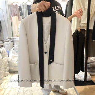 外套女士西服外搭 休闲百搭配领带气质显瘦小西装 2026新款 洋气时尚