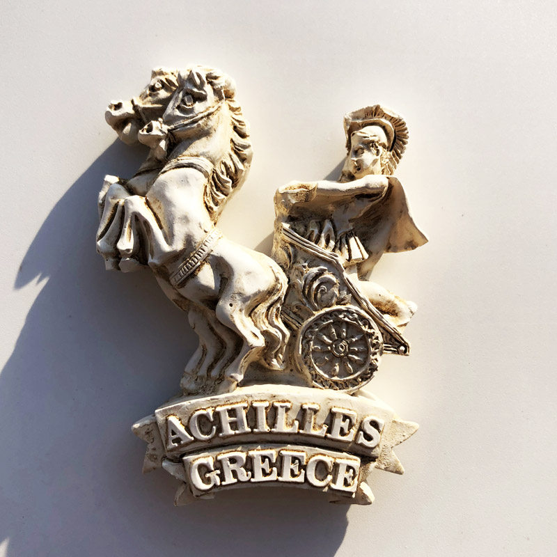 希腊神话英雄阿喀琉斯立体雕像创意旅游纪念装饰工艺品磁铁冰箱贴