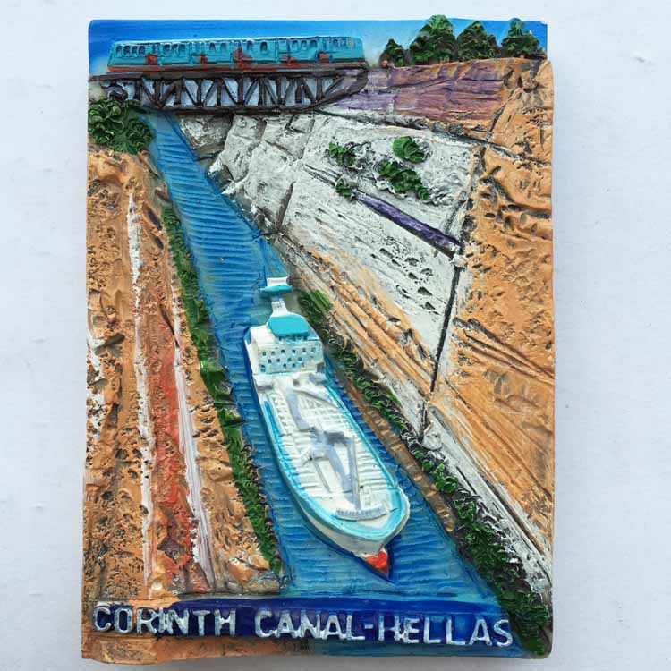 希腊旅游纪念磁铁冰箱贴 科林斯运河corinth canal立体彩绘装饰贴