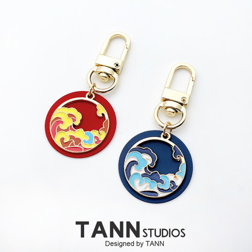 TANN古风海浪钥匙扣挂件情侣礼物