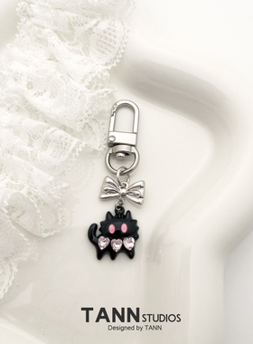 小众设计感黑色小怪兽猫咪挂件甜酷辣妹配饰亚文化Y2K嘻哈吊坠潮