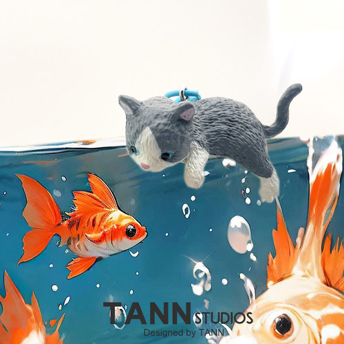 猫猫捞鱼U盘挂件钥匙扣