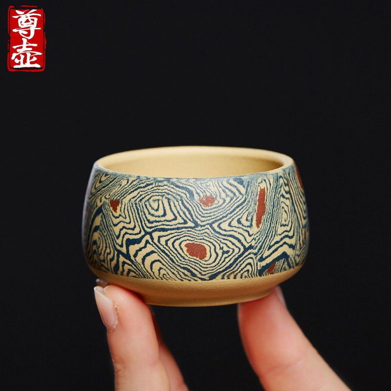 尊壶宜兴紫砂品茗杯泥绘主人杯原矿绞泥小茶碗茶杯单杯子陶瓷茶具,餐饮具,茶杯,淘宝优惠券,粉丝福利购,淘宝优惠卷