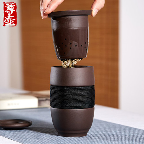 宜兴紫砂快客杯便携包式旅行茶具