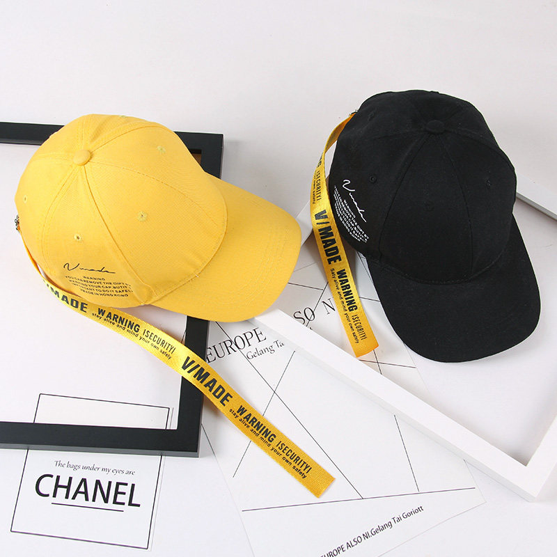 韩版gd权同款红色棒球帽夜店潮男个性加长带子字母鸭舌帽潮品帽子