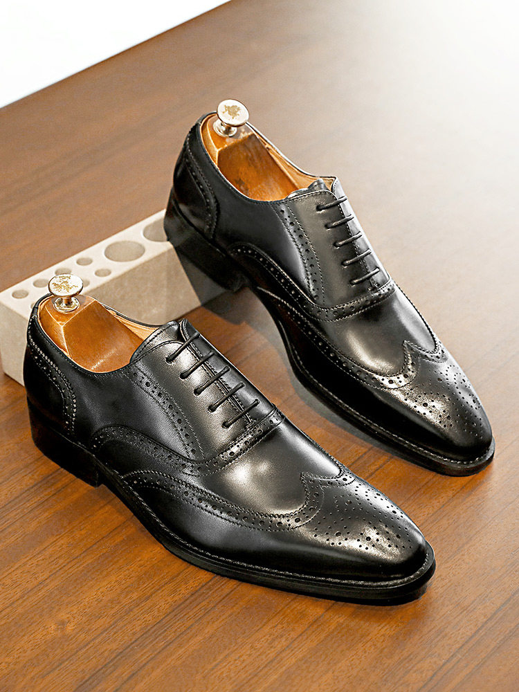 [THE SAME STYLE IN THE MALL] DESAY BROGUE MENS SHOES INCREASE IN HEIGHT BUSINESS DRESS LEATHER SHOES MENS CARVED GROOM WEDDING SHOES