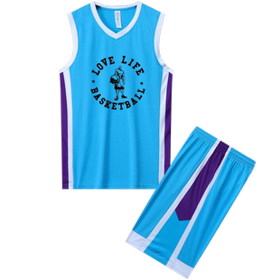 团队蓝色篮球服套装男定制队服训练背心儿童比赛服球衣潮个性印字