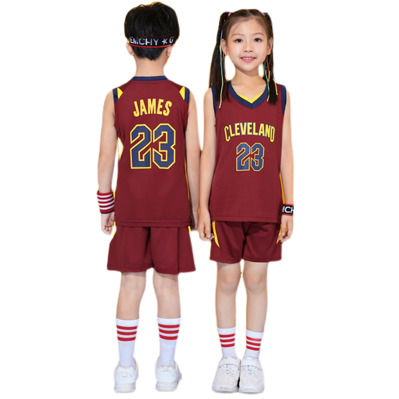 儿童专业篮球服训练服男童运动套装女童中小童夏季詹姆斯23号球衣
