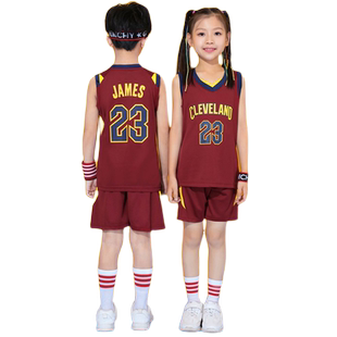 儿童专业篮球服训练服男童运动套装女童中小童夏季詹姆斯23号球衣