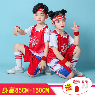 儿童篮球运动套装男童训练服幼儿园假两件24号球衣小童女孩表演服