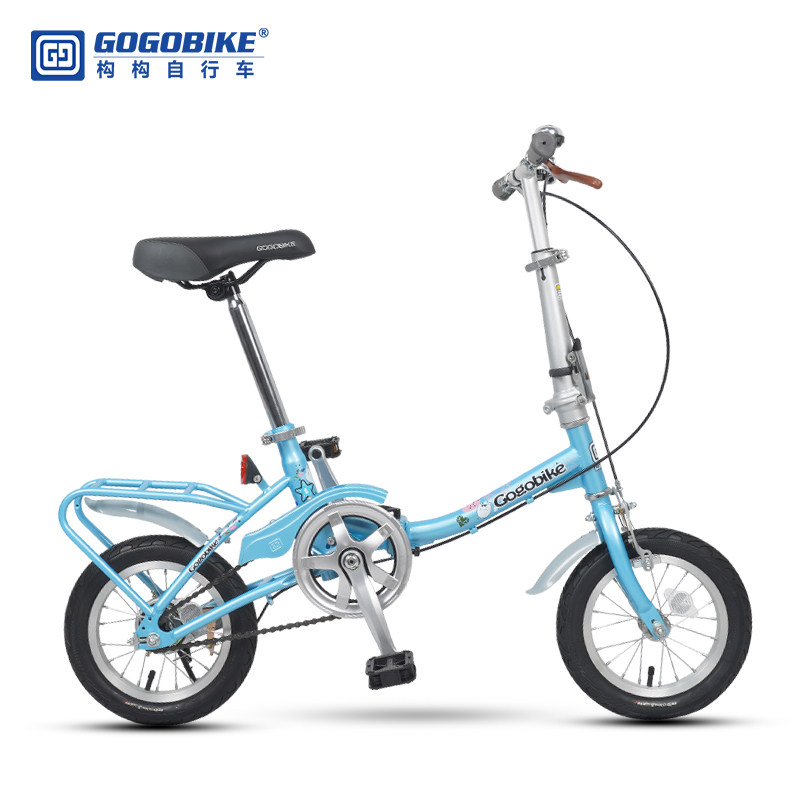 gogobike构构12寸高碳钢小学生男女生小轮轻便便携折叠自行车单车