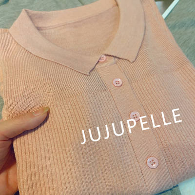 2025夏季新款翻领纯色针织开衫短袖宽松百搭打底薄休闲针织衫女