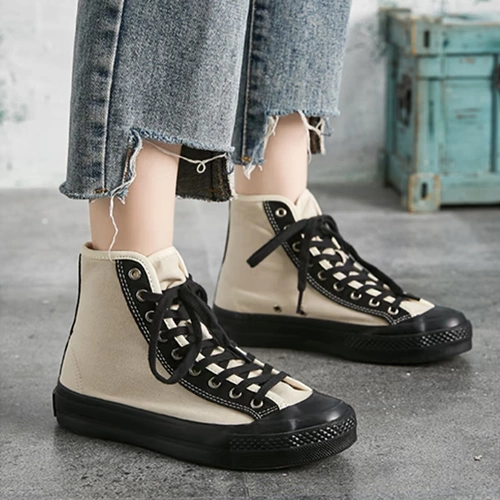 Мужские высокие тканевые кроссовки, высокая японская черная обувь для отдыха, 2023