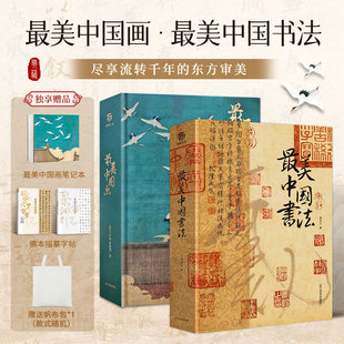 中国书法名帖艺术画册书籍 2册160幅作品名家代表作洛神赋女史箴步辇簪花仕女秋郊饮马图集 最美中国书法 最美中国画