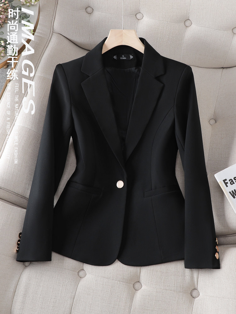 黑色西装外套女2025新款春秋季职业修身气质小个子西服高级感上衣