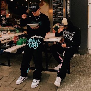 minustwo 多色字母印花休闲运动多口袋工装裤男女情侣百搭超火y2k