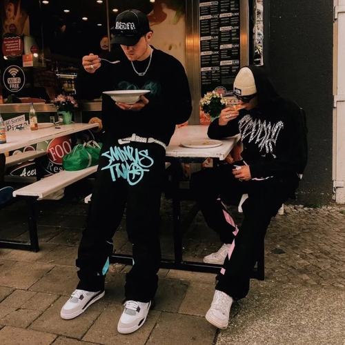 minustwo 多色字母印花休闲运动多口袋工装裤男女情侣百搭超火y2k