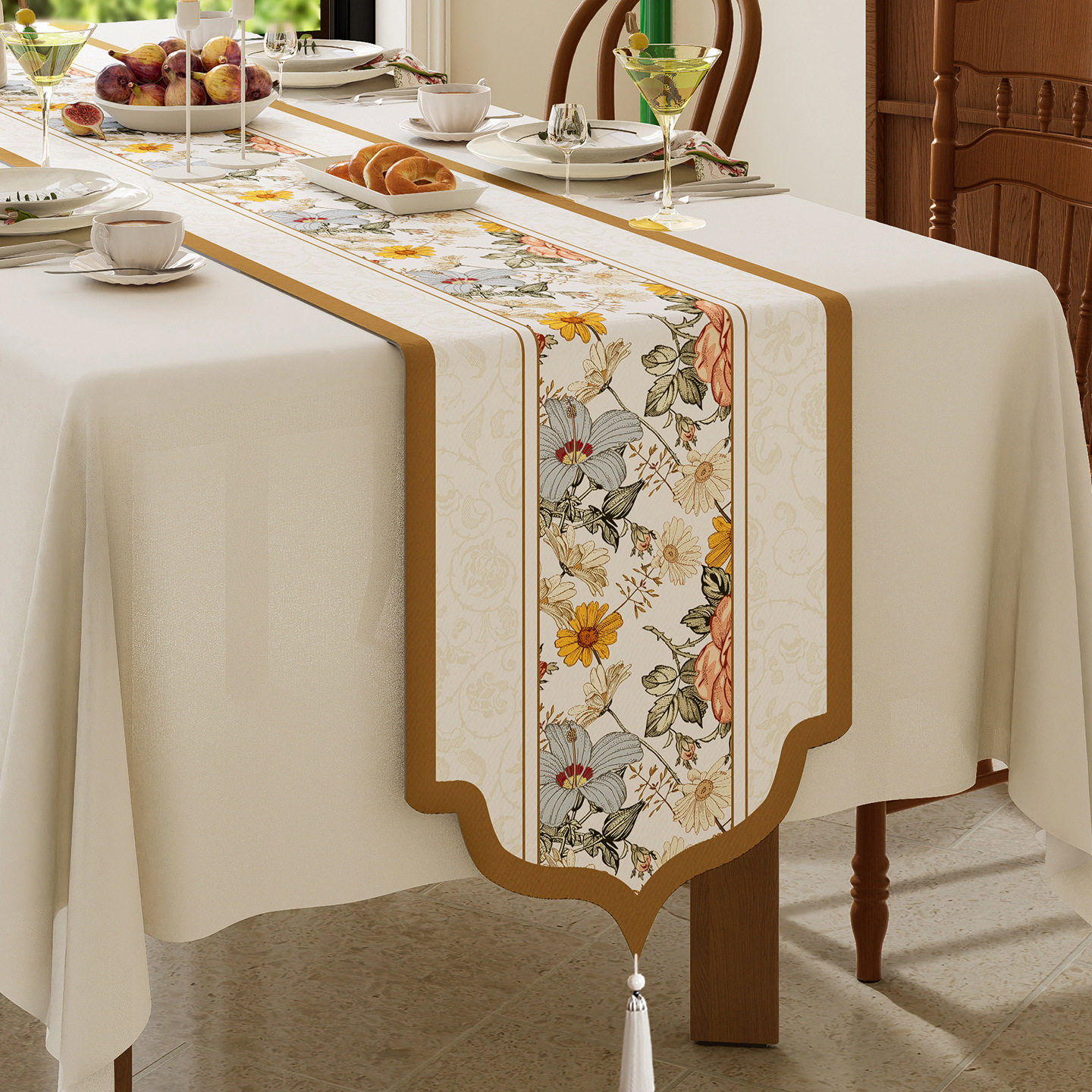 德式复古桌旗高级感长条布