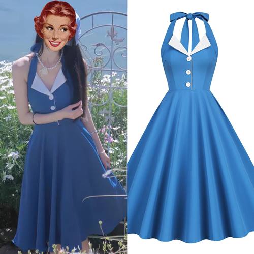 港风复古年代表演舞蹈派对服装裙