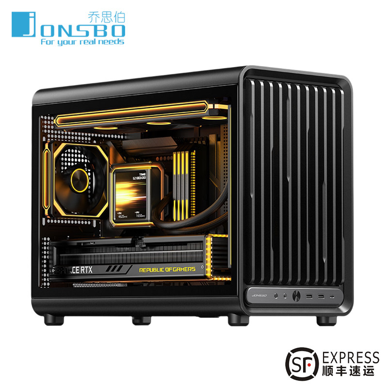 乔思伯D33玻璃侧透MATX台式机桌面主机外壳游戏360水冷电脑机箱