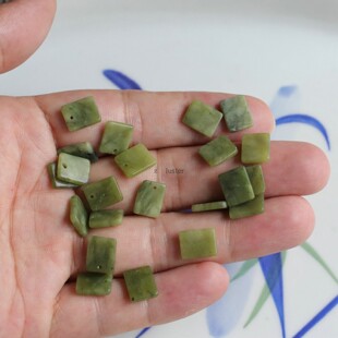 8*10mm方片天然橄榄石抹茶绿吊坠挂件diy耳饰发簪头饰配件批发
