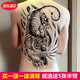 老虎纹身贴猛虎下山图防水持久男女仿真黑白大图逼真刺青后背贴纸