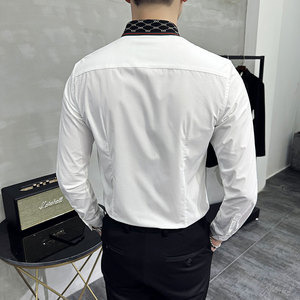 男士休闲潮时尚弹力衬衫衬衣228-1061-P45图片