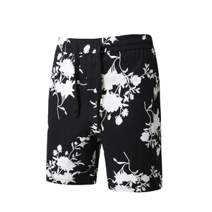 男士纯棉休闲时尚沙滩裤花色短裤夏季有同款上衣228-5006-P25,蓝黑休闲西服搭配图片