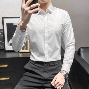 男士休闲高品质纯白衬衫衬衣两色228-1027-P40图片