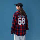 男女情侣装流潮牌数字格子长袖衬衫衬衣228-CS66-P45，男装衬衫，星座228