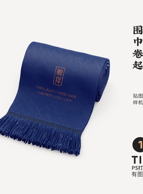 J340高端品牌logo提案围巾卷起VI样机模板psd智能贴图mockup