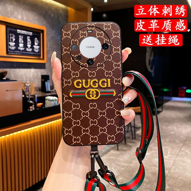适用华为mate 70手机壳mate60套mate50刺绣pro外壳+保护rs非凡大师40保时捷版e欧美mt30硅胶mate 20x壳真皮质