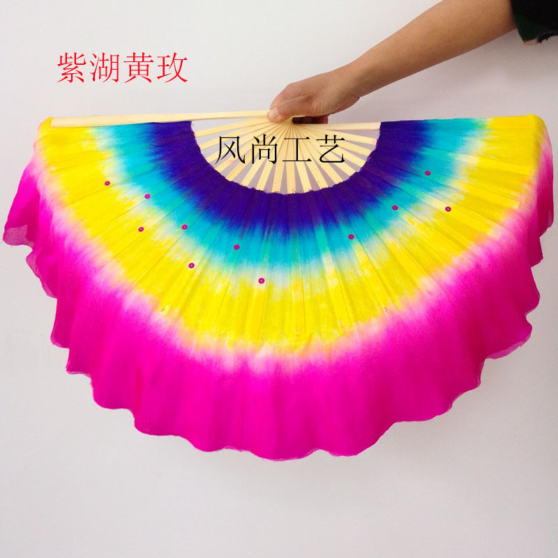 舞蹈扇真丝胶州秧歌扇双面