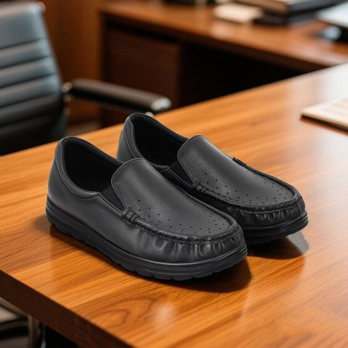 一脚蹬轻便透气加宽商务休闲鞋